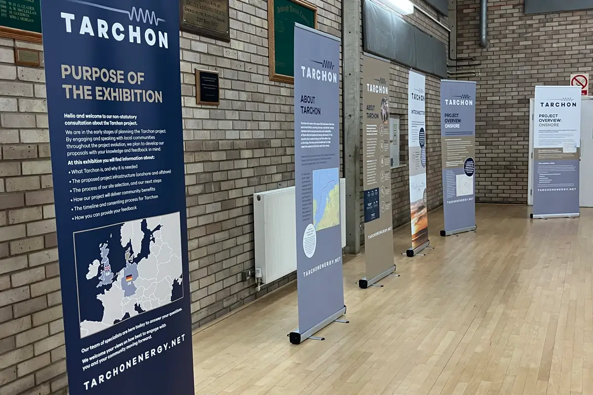 Members of the public and Tarchon project team at a community consultation exhibition